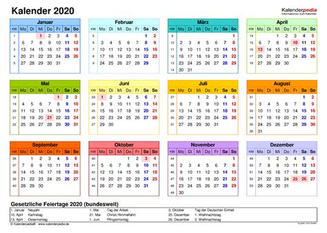 kalender 2020.